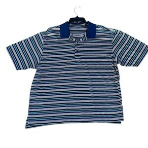 DIVOTS MENS STRIPED GOLF SHORT SLEEVE POLO MERCERIZED COTTON SIZE XL